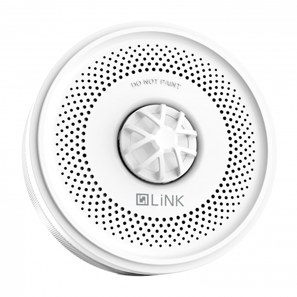 smart heat detector and alarm in white colour - front view